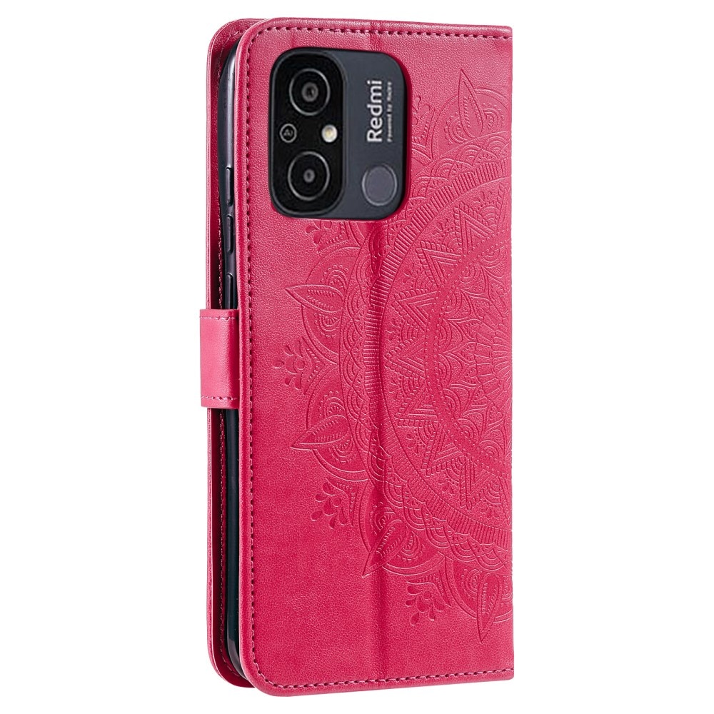 Funda de Cuero Mandala Xiaomi Redmi 12C rosado