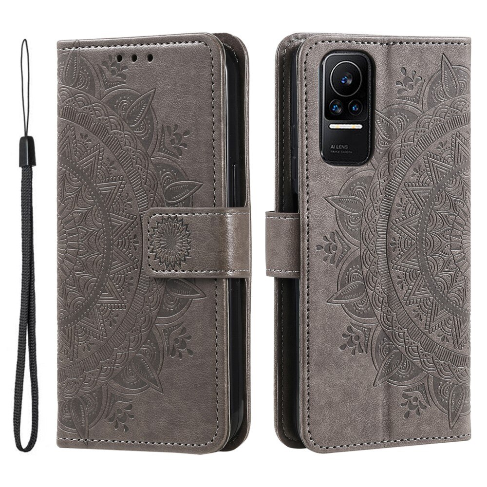 Funda de Cuero Mandala Xiaomi 13 Lite gris