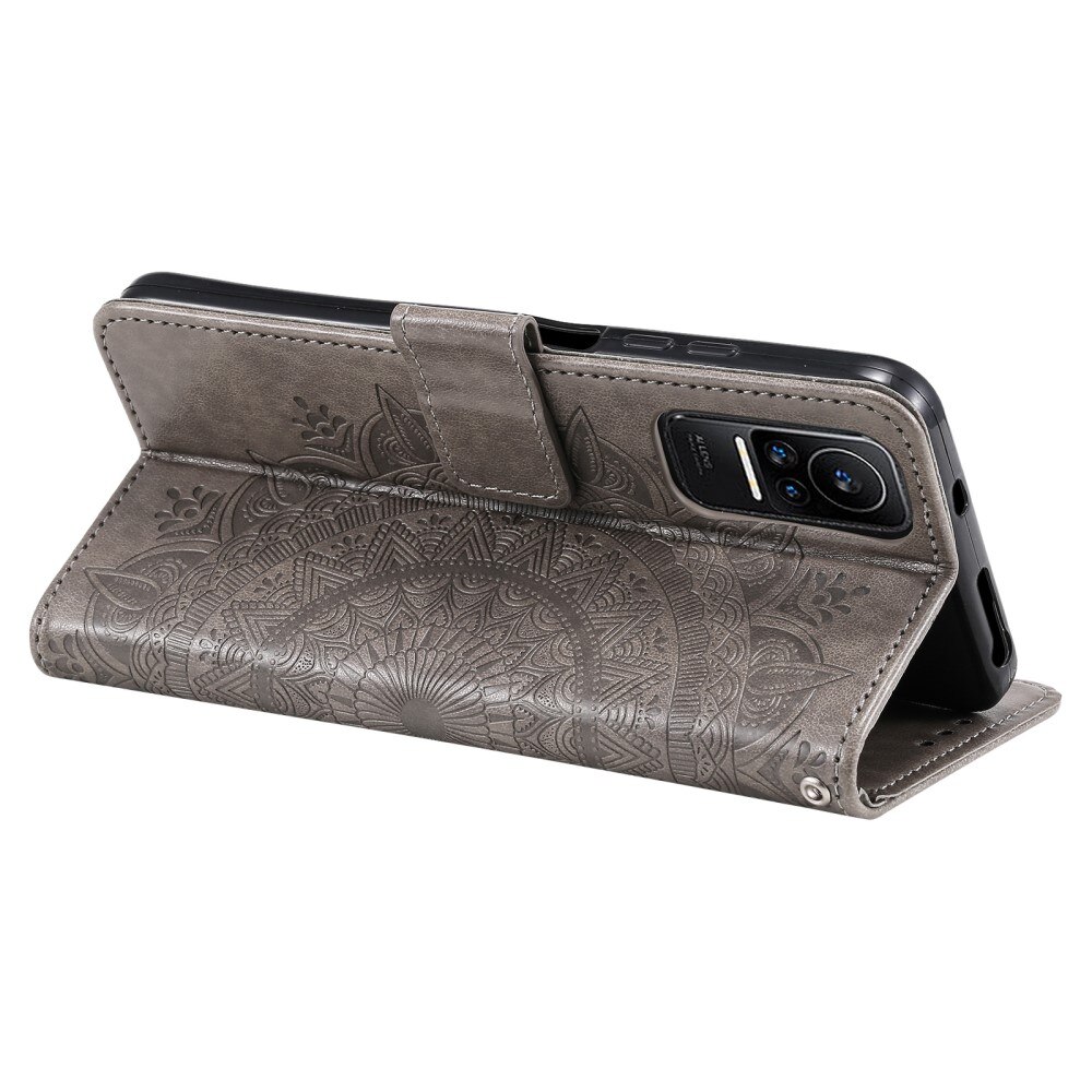 Funda de Cuero Mandala Xiaomi 13 Lite gris