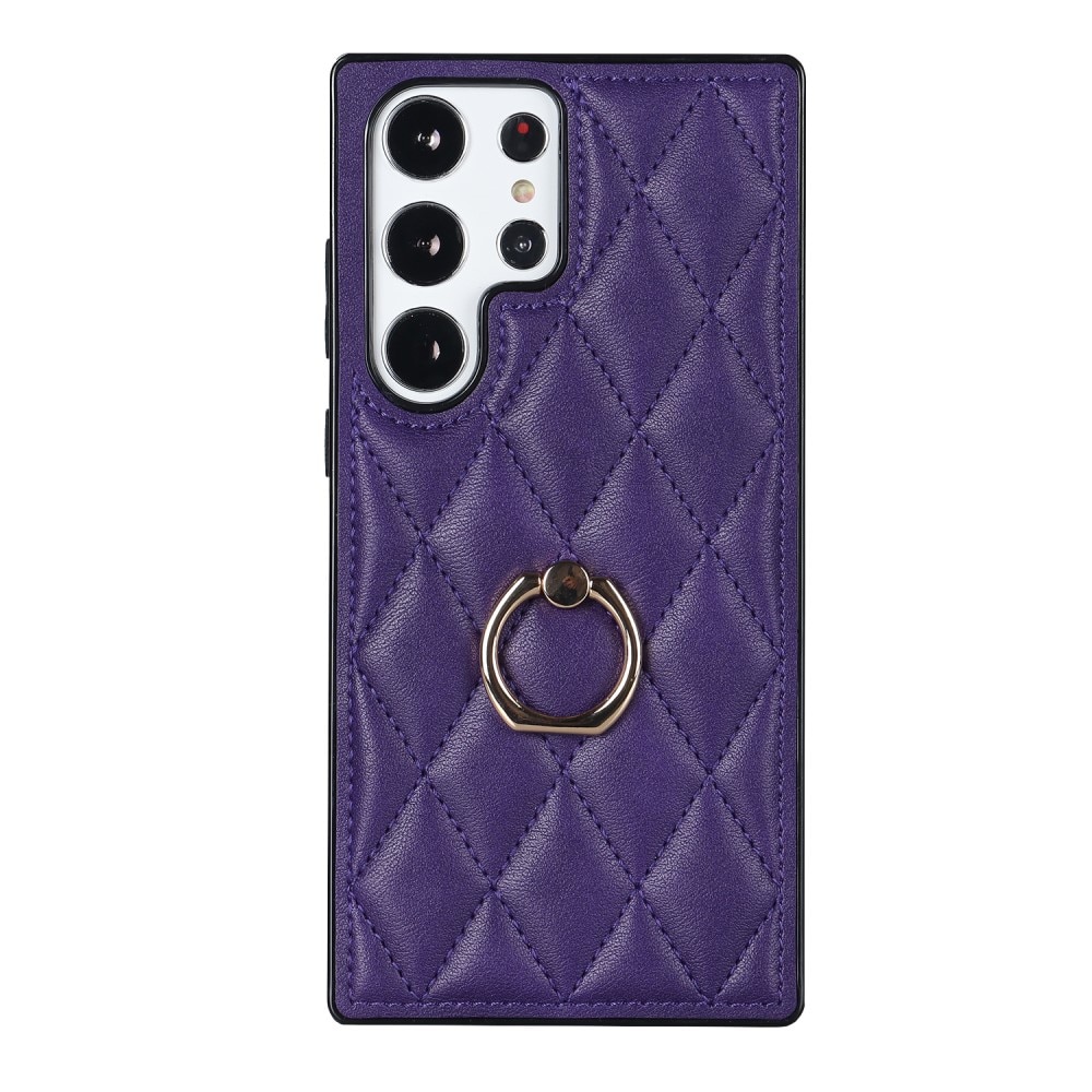 Funda Finger Ring Samsung Galaxy S23 Ultra Quilted violeta