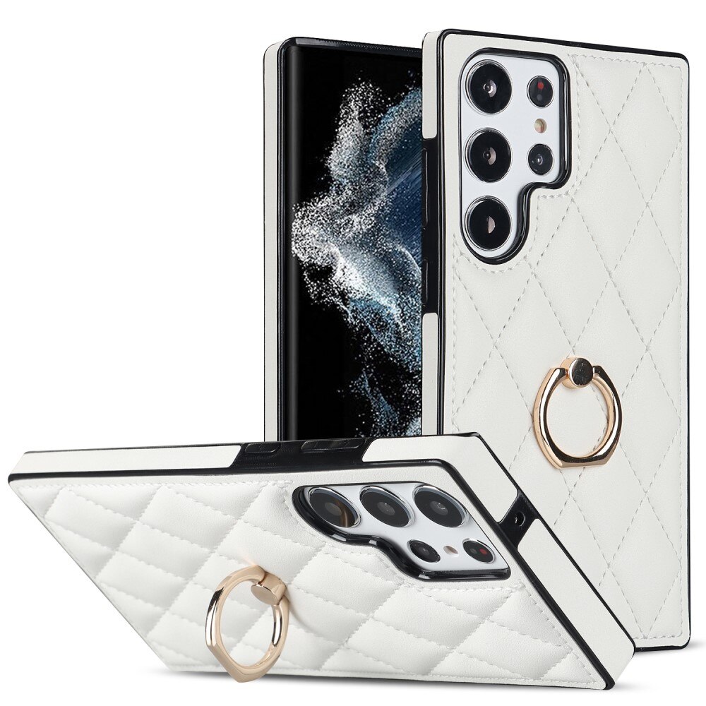 Funda Finger Ring Samsung Galaxy S23 Ultra Quilted blanco - Comprar online