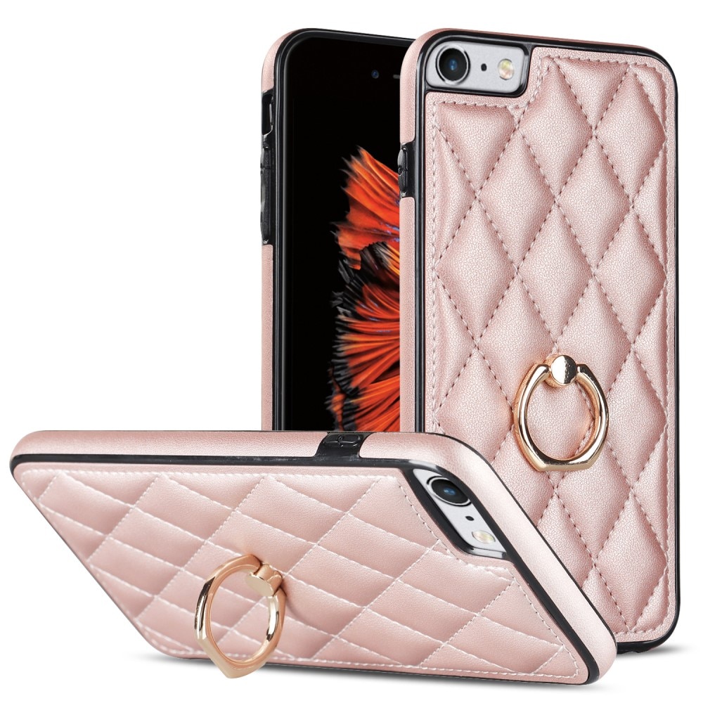 Funda Finger Ring iPhone 8 Quilted oro rosa