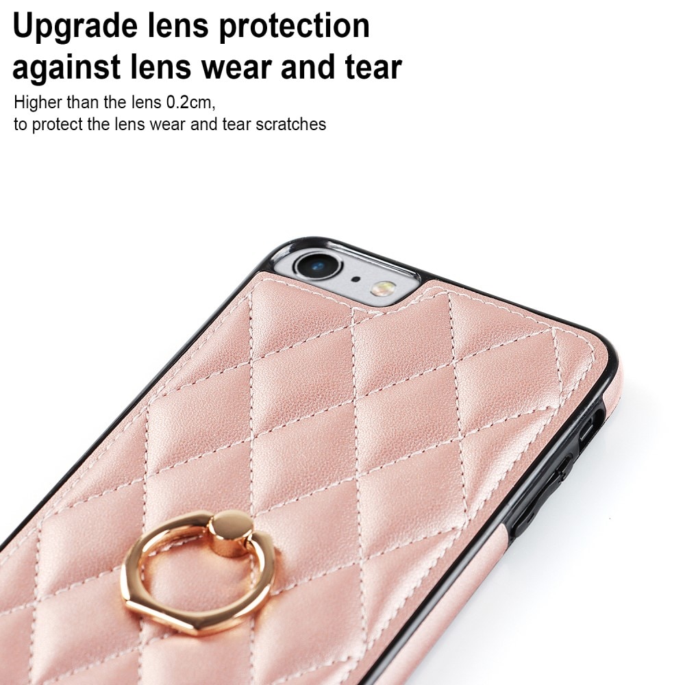 Funda Finger Ring iPhone SE (2022) Quilted oro rosa
