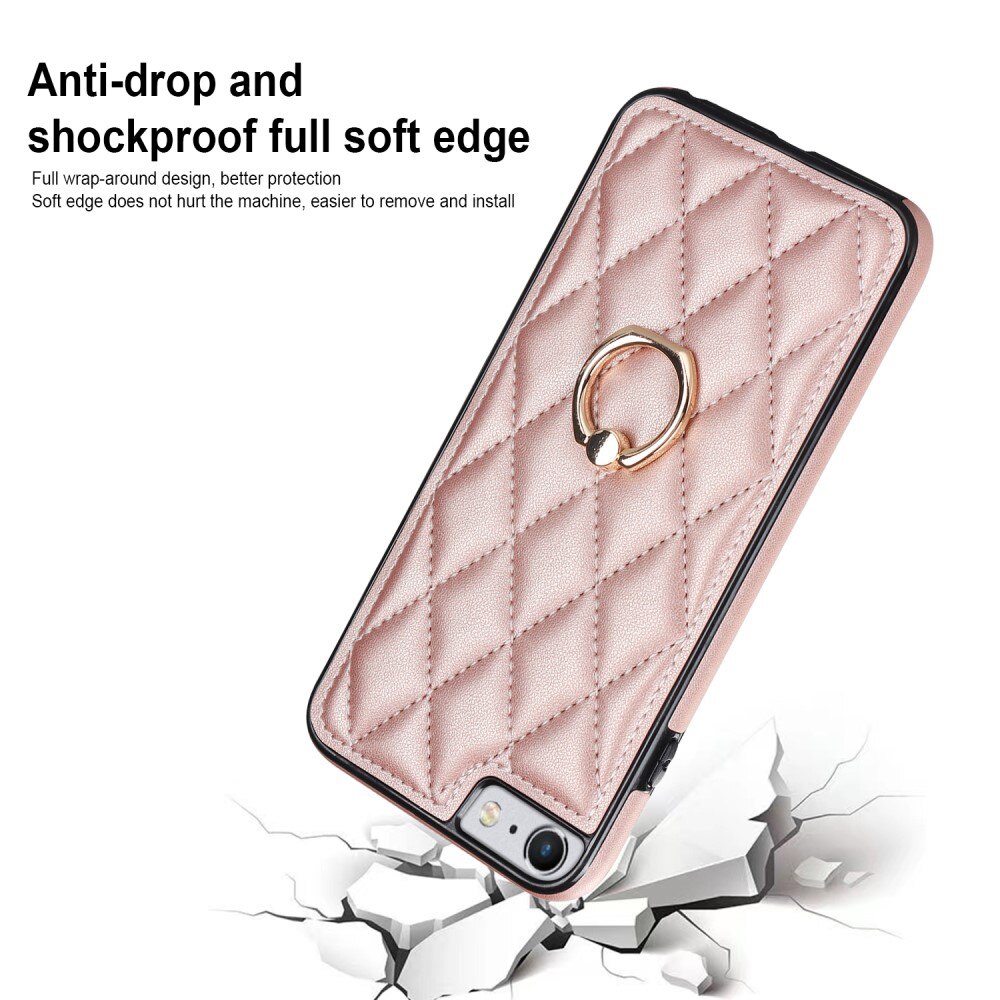 Funda Finger Ring iPhone 8 Quilted oro rosa