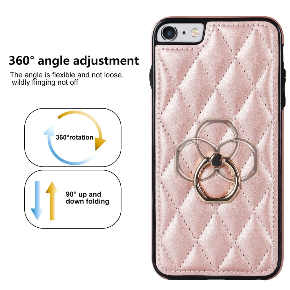 Funda Finger Ring iPhone SE (2022) Quilted oro rosa