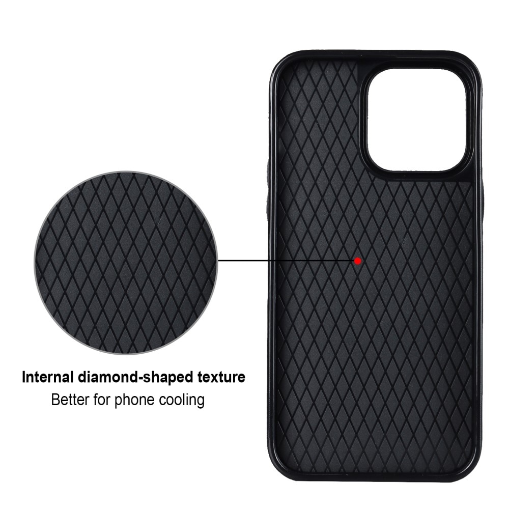 Funda Finger Ring iPhone 14 Quilted negro