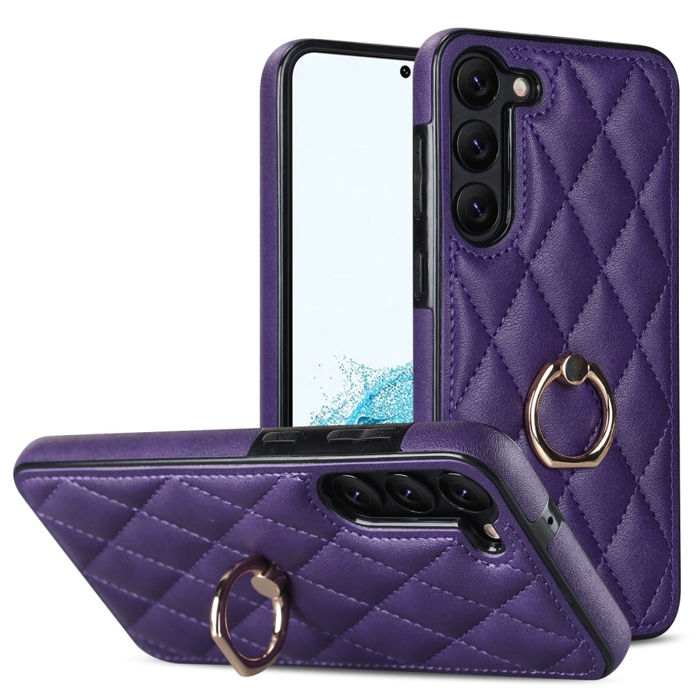 Funda Finger Ring Samsung Galaxy S23 Quilted violeta