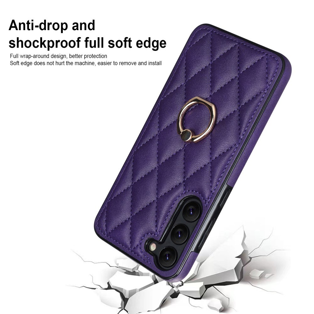 Funda Finger Ring Samsung Galaxy S23 Quilted violeta