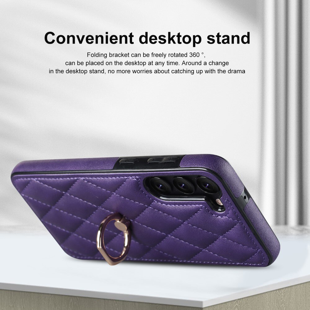 Funda Finger Ring Samsung Galaxy S23 Quilted violeta