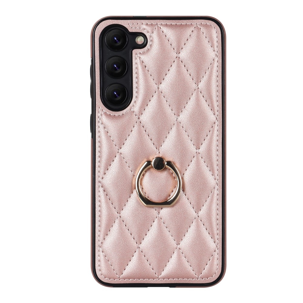 Funda Finger Ring Samsung Galaxy S23 Quilted oro rosa