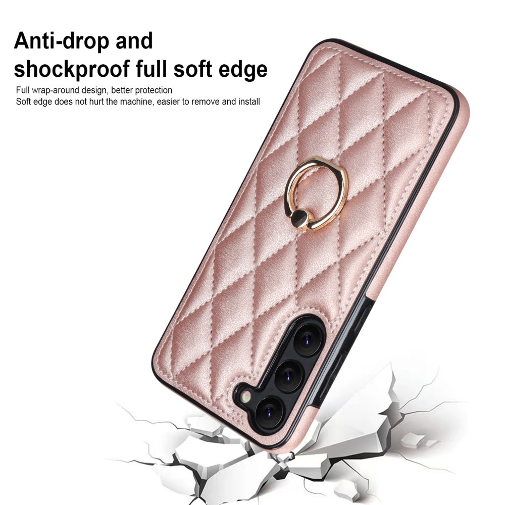 Funda Finger Ring Samsung Galaxy S23 Quilted oro rosa