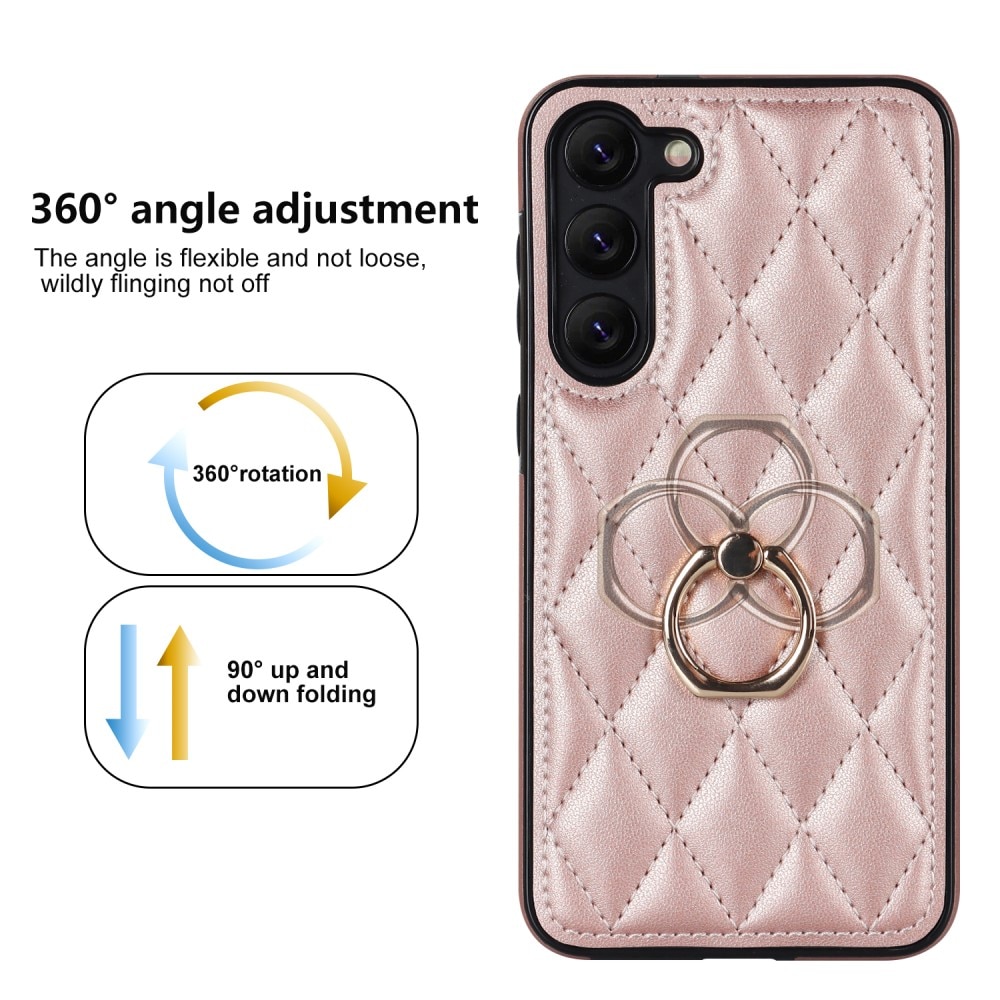 Funda Finger Ring Samsung Galaxy S23 Quilted oro rosa