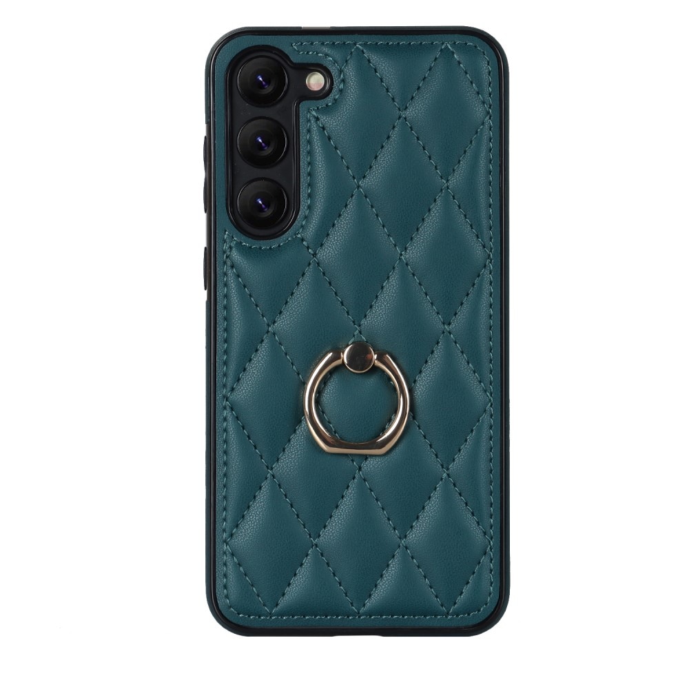 Funda Finger Ring Samsung Galaxy S23 Quilted verde