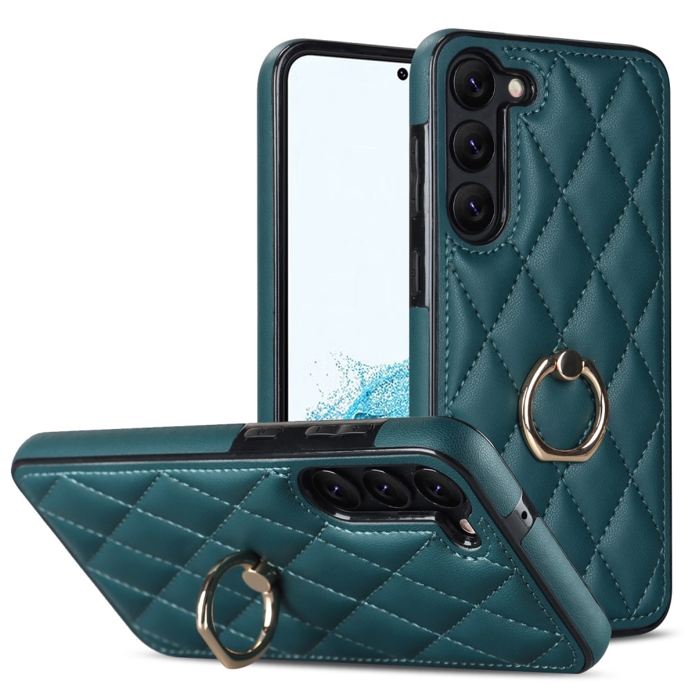 Funda Finger Ring Samsung Galaxy S23 Plus Quilted verde