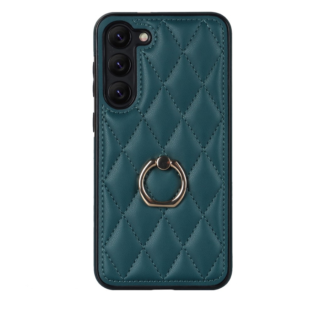 Funda Finger Ring Samsung Galaxy S23 Plus Quilted verde