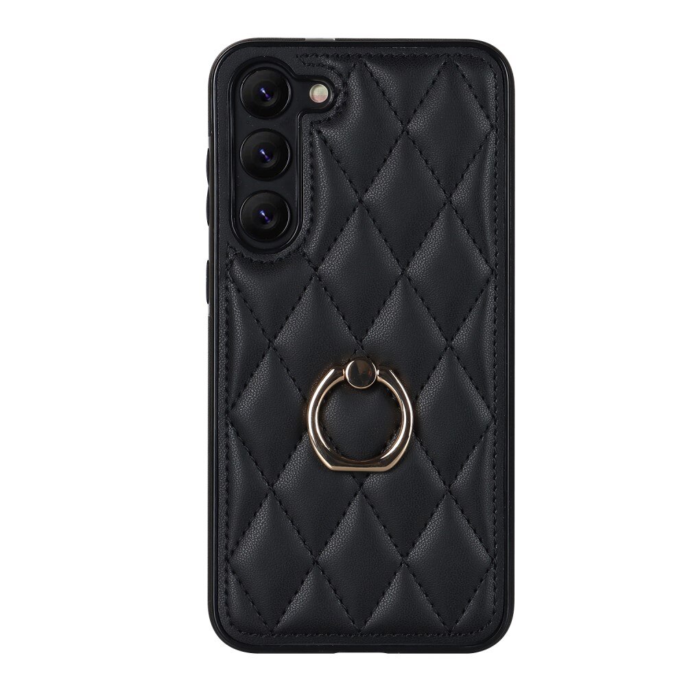 Funda Finger Ring Samsung Galaxy S23 Plus Quilted negro