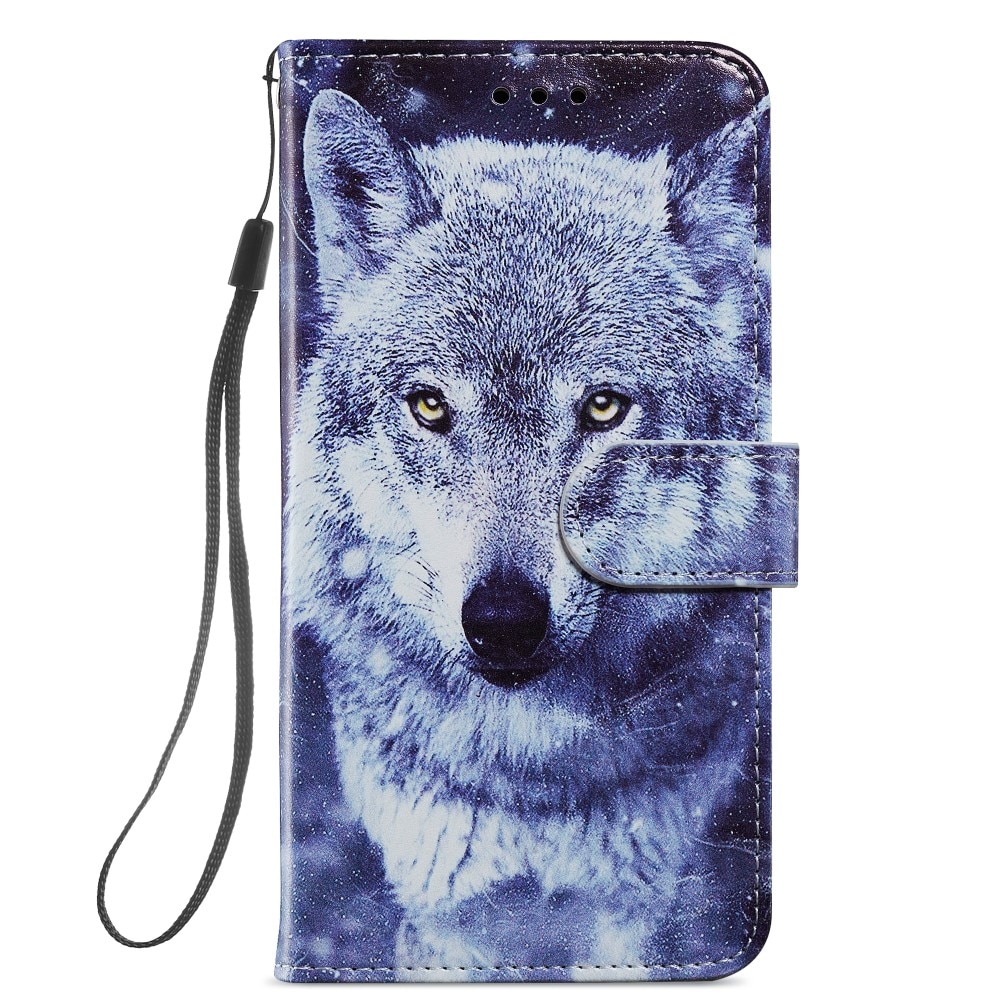 Funda cartera Samsung Galaxy A14 lobo azul