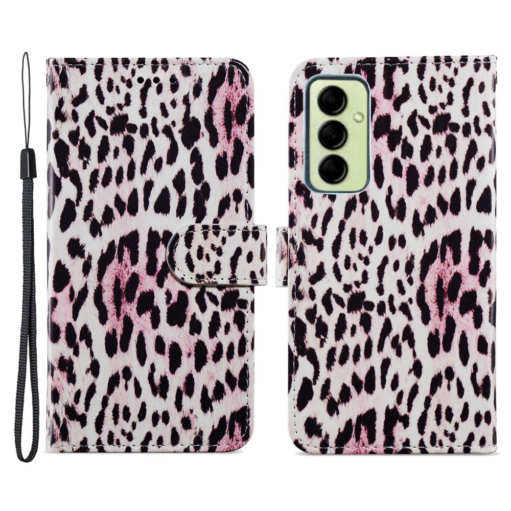 Funda cartera Samsung Galaxy A14 leopardo rosadas