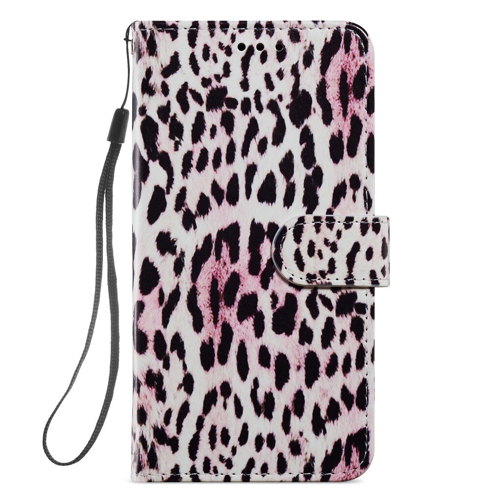 Funda cartera Samsung Galaxy A14 leopardo rosadas