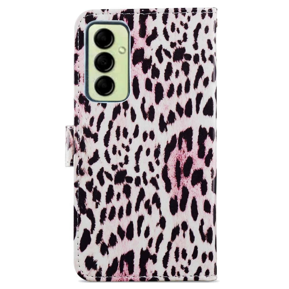Funda cartera Samsung Galaxy A14 leopardo rosadas