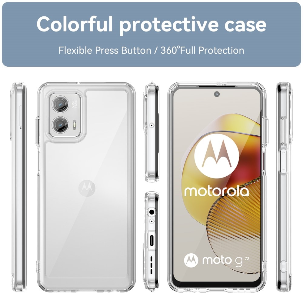 Funda híbrida Crystal Hybrid para Motorola Moto G73, transparente