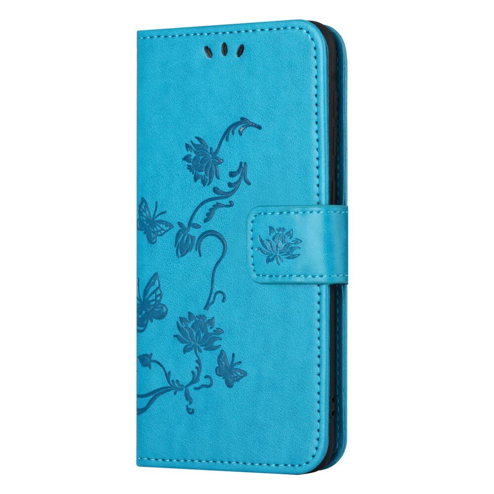 Funda de Cuero con Mariposas Samsung Galaxy A24, azul