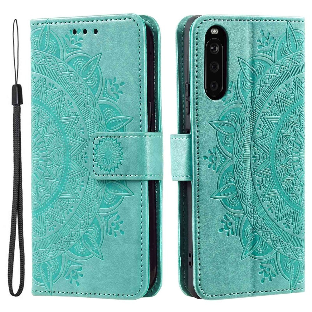 Funda de Cuero Mandala Sony Xperia 10 V verde