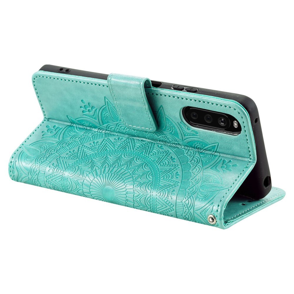 Funda de Cuero Mandala Sony Xperia 10 V verde