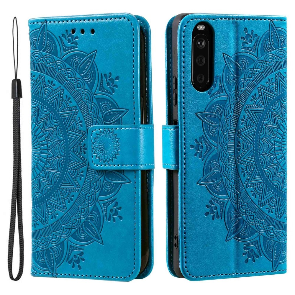 Funda de Cuero Mandala Sony Xperia 10 V azul