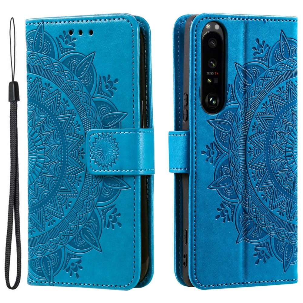 Funda de Cuero Mandala Sony Xperia 1 V azul