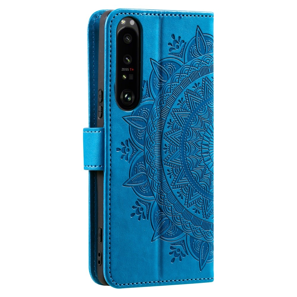 Funda de Cuero Mandala Sony Xperia 1 V azul