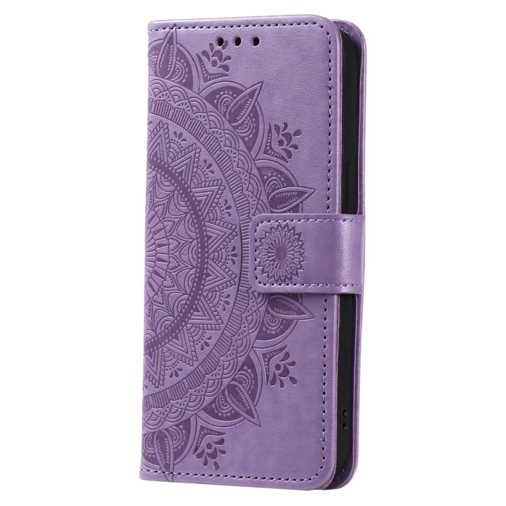 Funda de Cuero Mandala Sony Xperia 1 V violeta