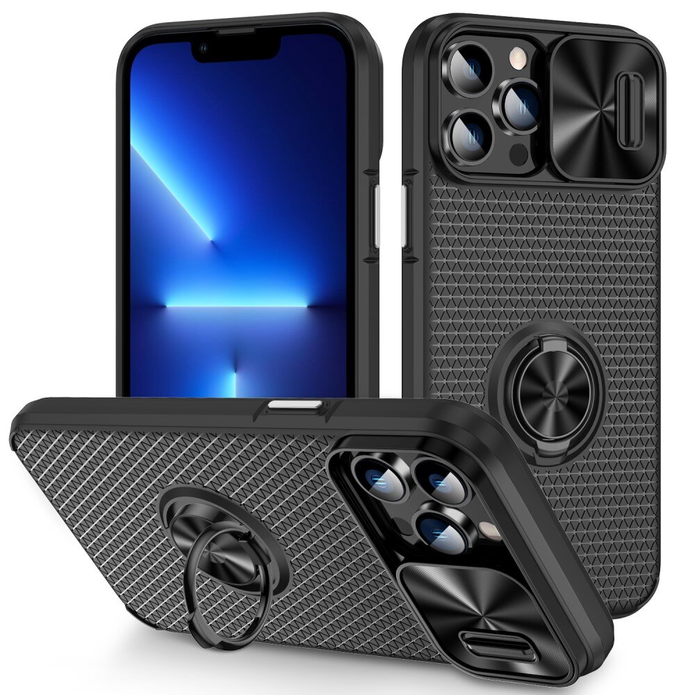 Funda TPU con protección para cámaras + Ring iPhone 13 Pro Max negro