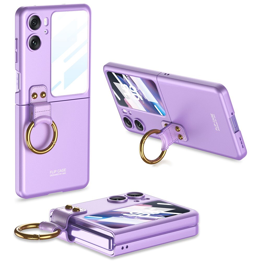 Funda con porta anillos Oppo Find N2 Flip violeta