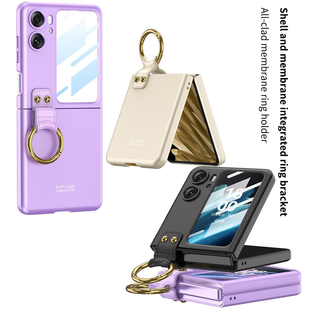 Funda con porta anillos Oppo Find N2 Flip violeta