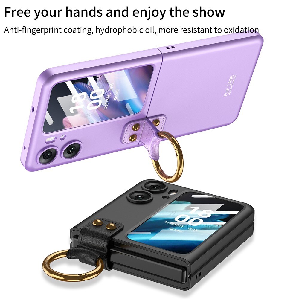 Funda con porta anillos Oppo Find N2 Flip violeta