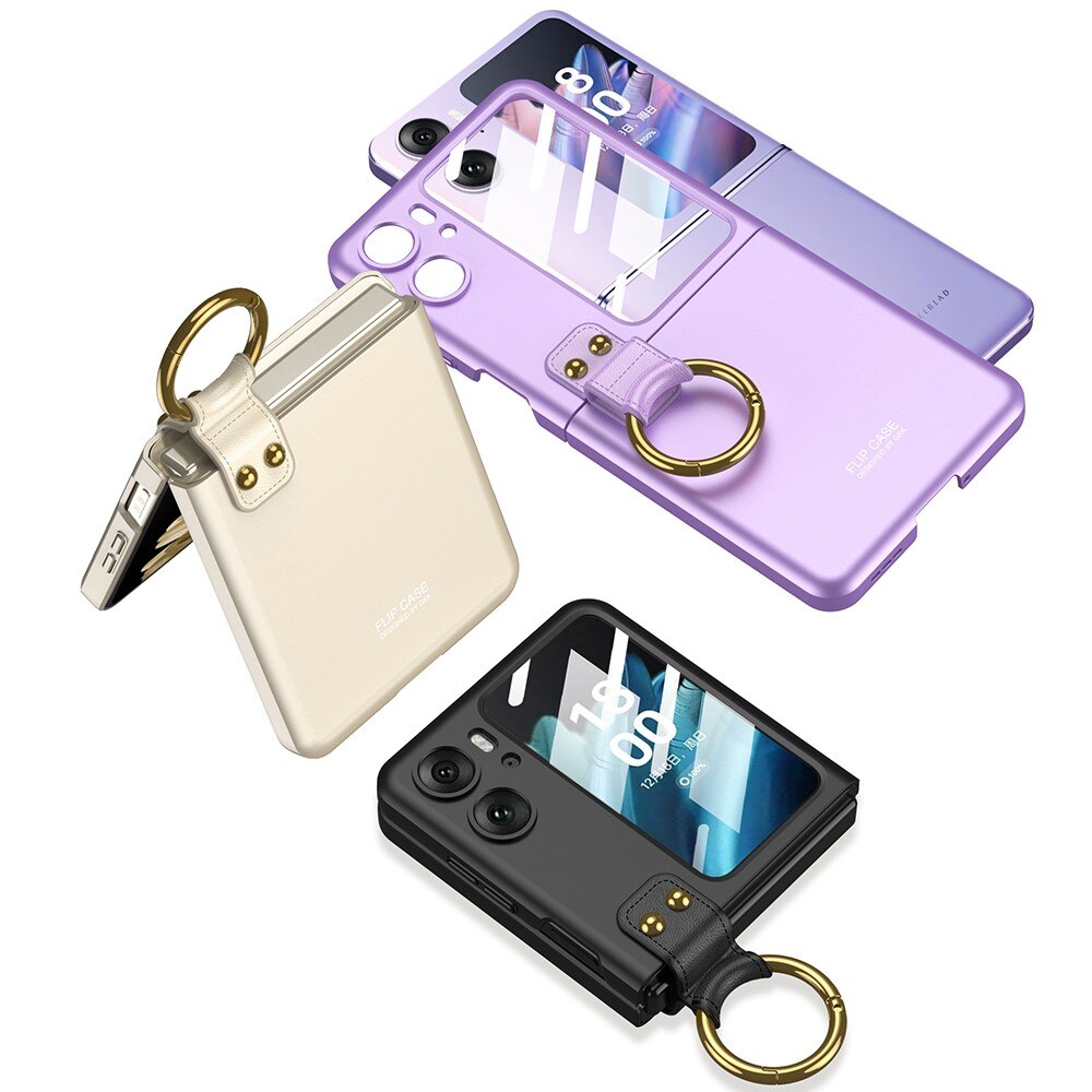 Funda con porta anillos Oppo Find N2 Flip violeta