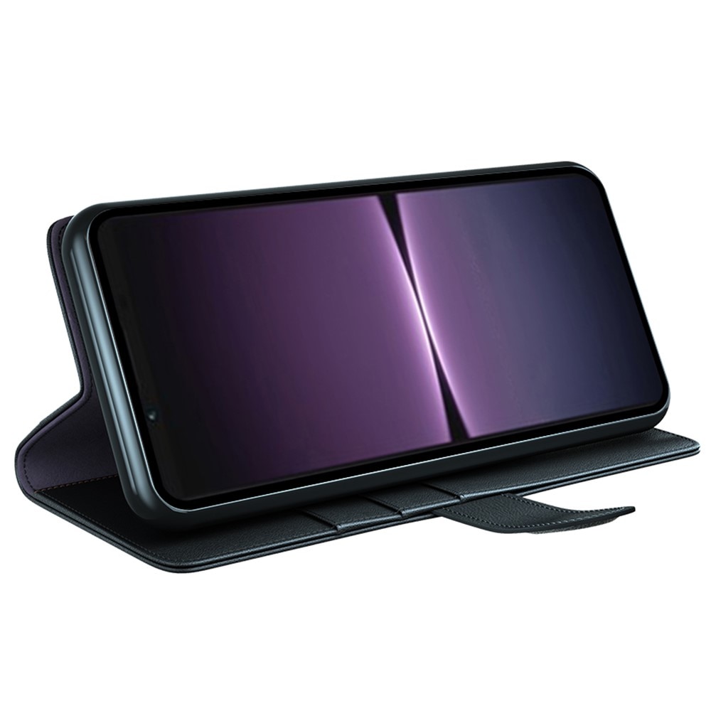 Funda de cuero genuino Sony Xperia 1 V, Negro