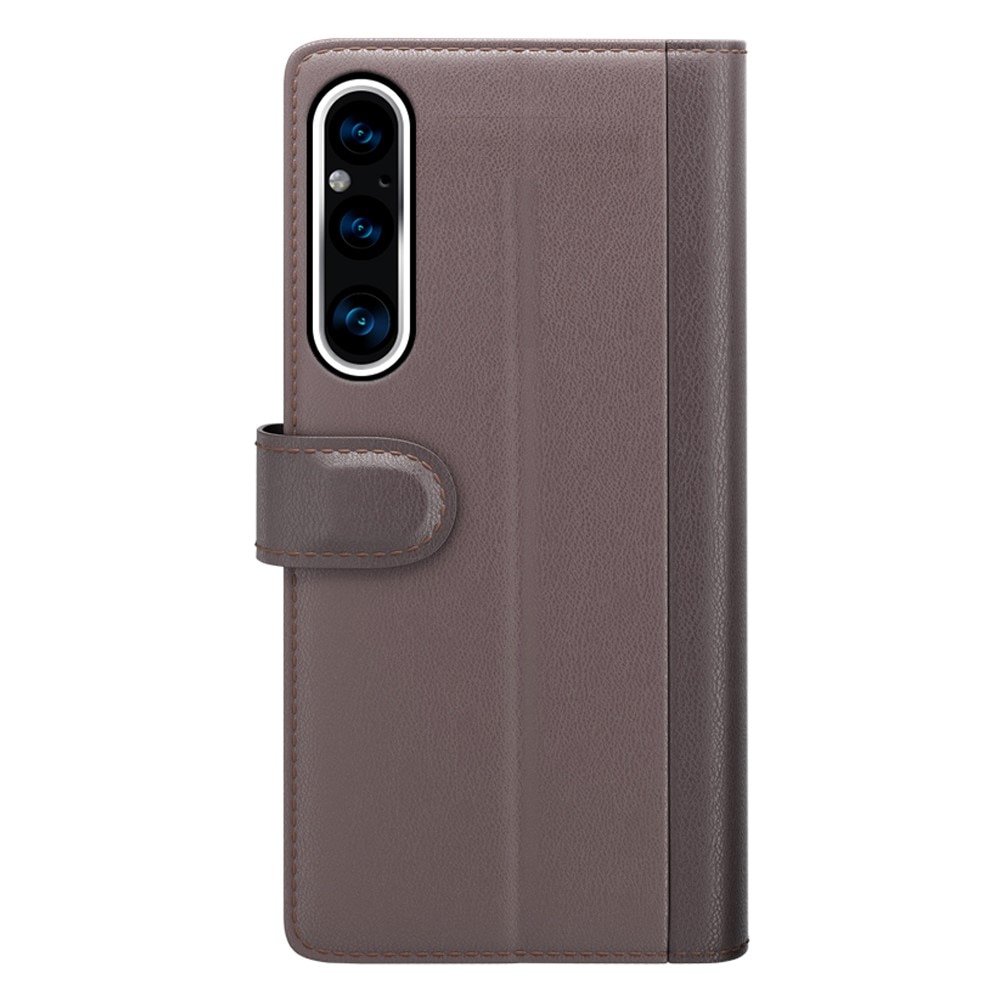 Funda de cuero genuino Sony Xperia 1 V, marrón