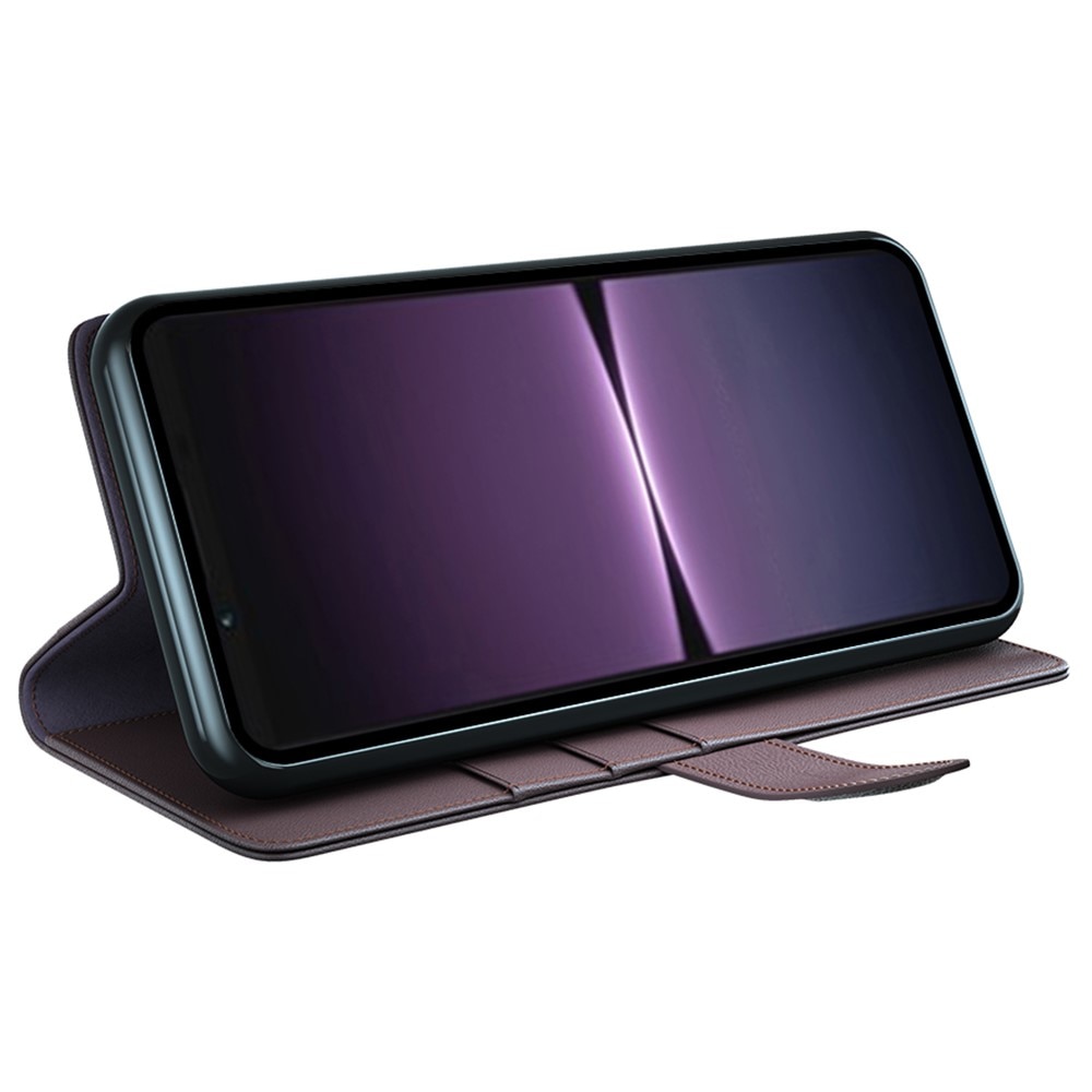 Funda de cuero genuino Sony Xperia 1 V, Marrón