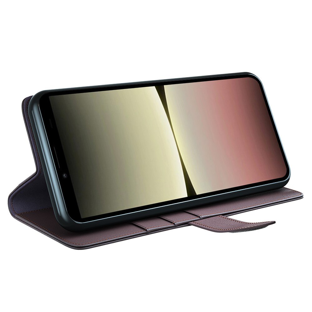 Funda de cuero genuino Sony Xperia 10 V, Marrón