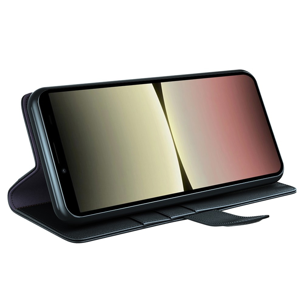 Funda de cuero genuino Sony Xperia 10 V, Negro