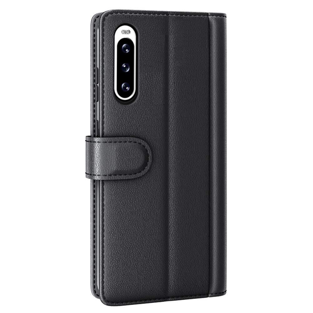 Funda de cuero genuino Sony Xperia 10 V, Negro