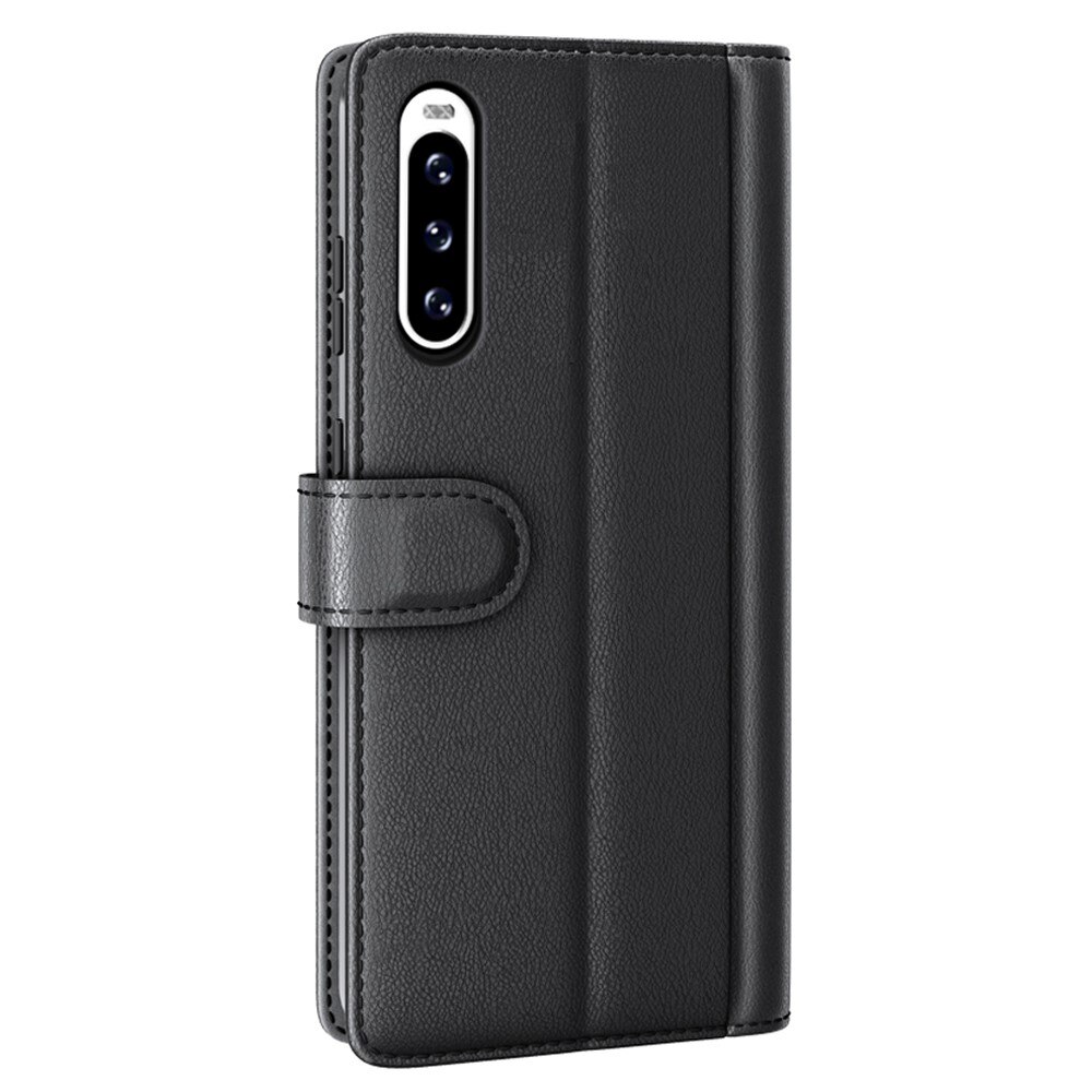 Funda de cuero genuino Sony Xperia 10 V, negro