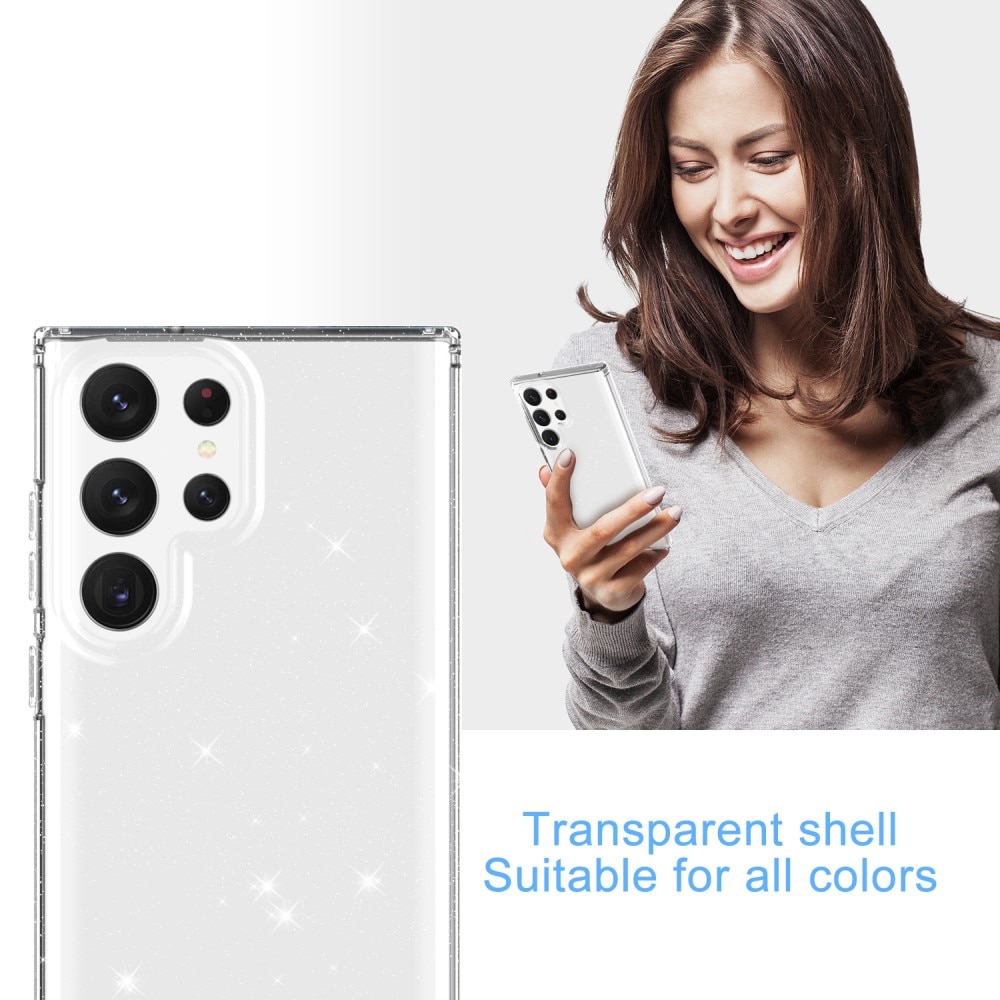 Funda TPU Brillantina Samsung Galaxy S23 Ultra transparente