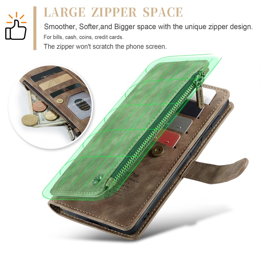 Cartera Zipper Samsung Galaxy S23 Plus Marrón
