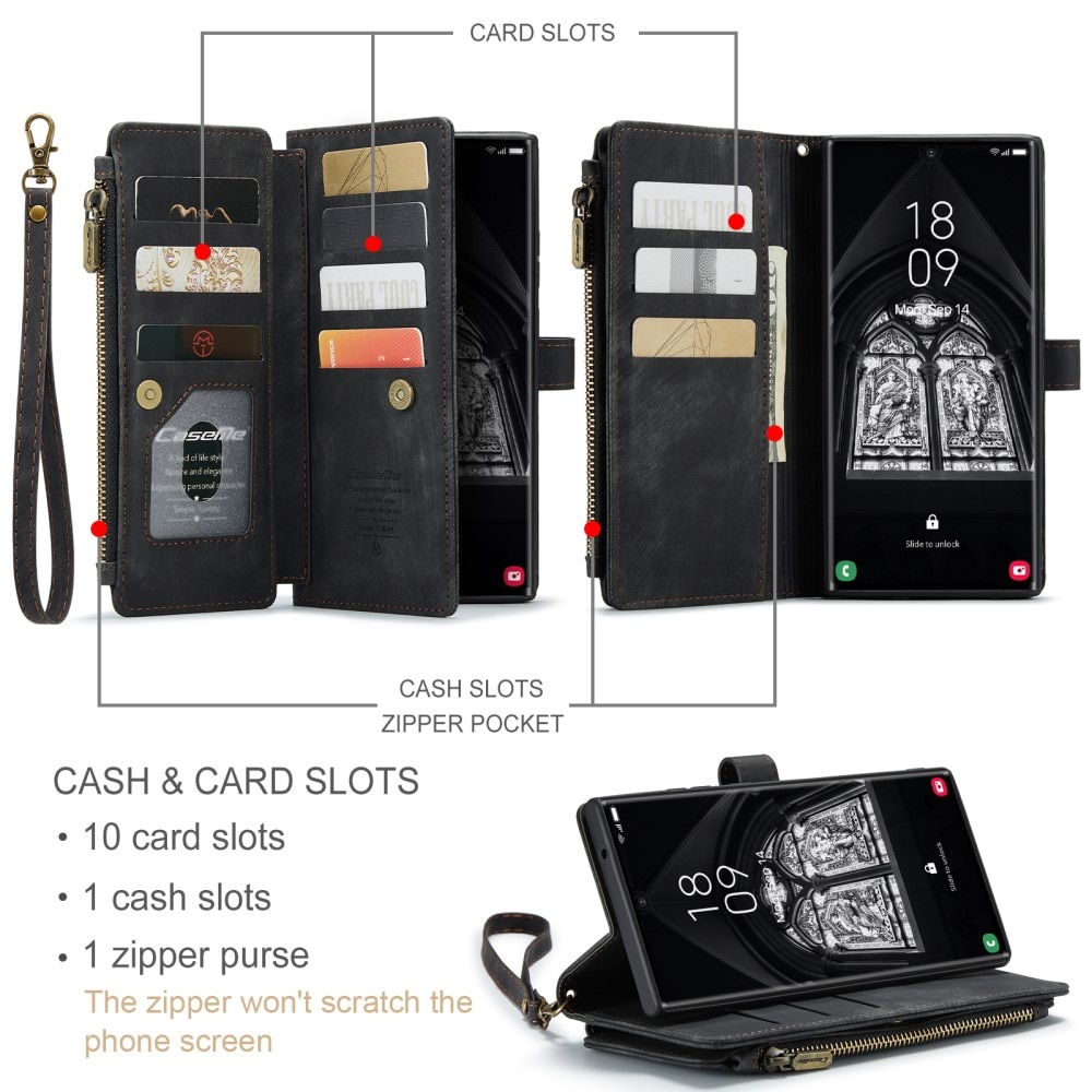 Cartera Zipper Samsung Galaxy S23 Ultra Negro