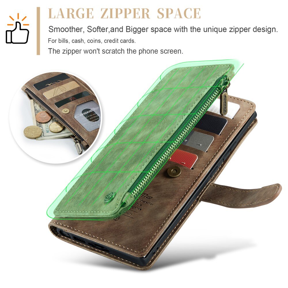 Cartera Zipper Samsung Galaxy S23 Ultra Marrón