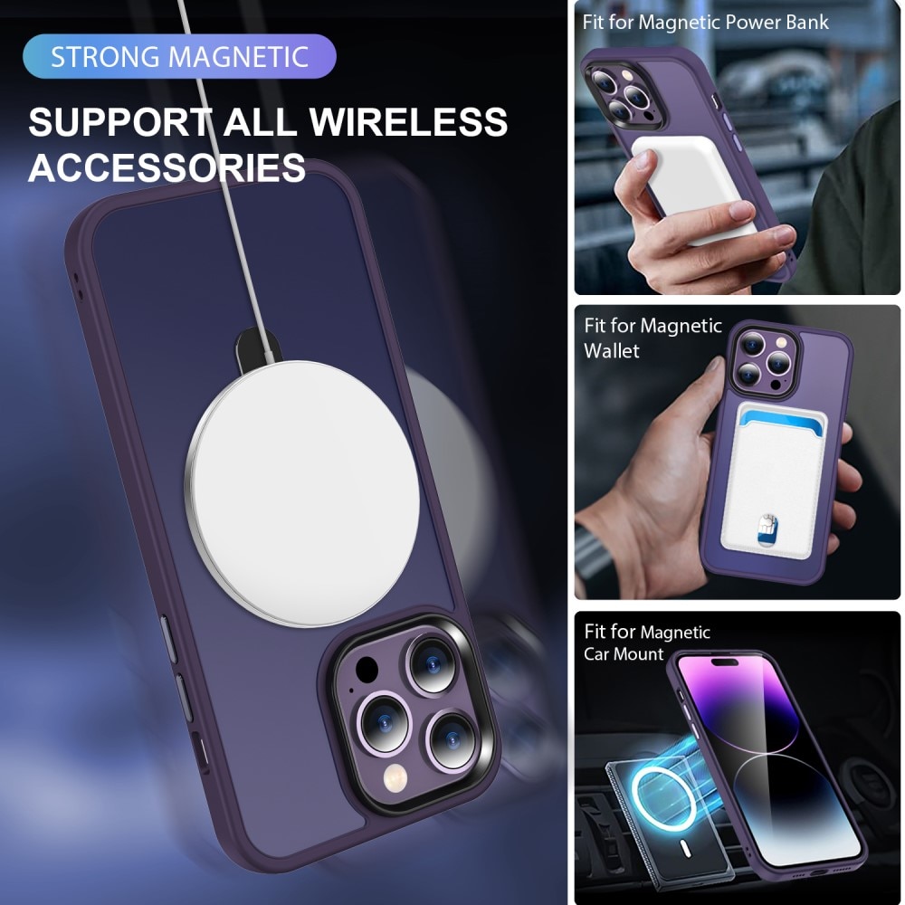 Funda híbrida MagSafe Ring iPhone 14 Pro Max violeta