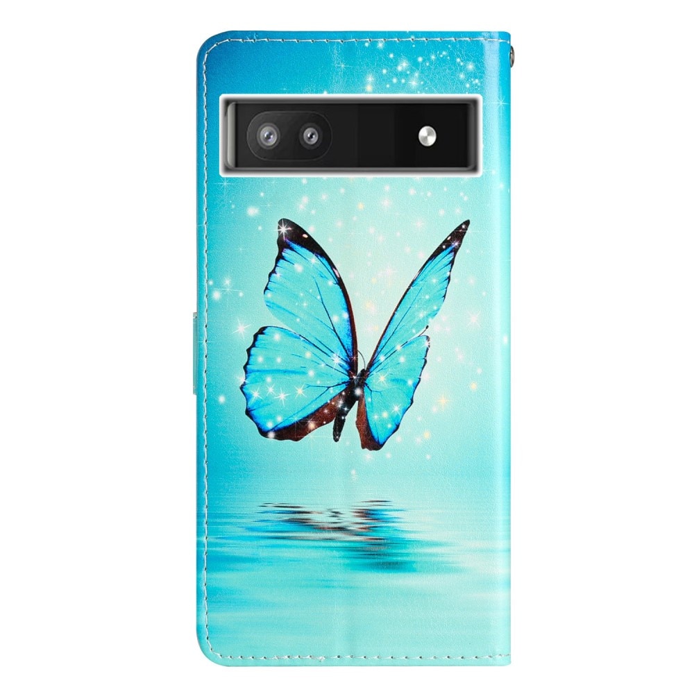 Funda cartera Google Pixel 6a mariposas azules